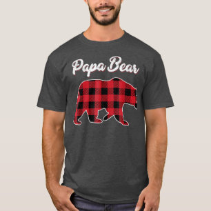 Papa Bear Christmas Pajama Rotes Kariertes Buffalo T-Shirt
