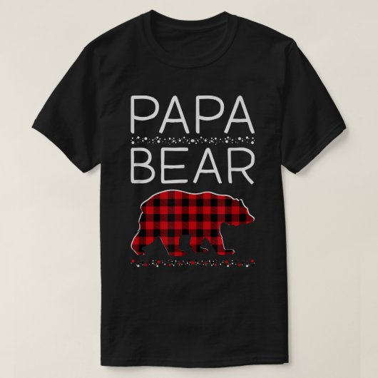 Papa Bear Christmas Pajamas Matching Family Plaid T-Shirt (Design vorne)