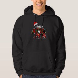 Papa Bear Christmas Red Buffalo Kariert mit Santa Hoodie