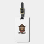 Papa Bear Cowboy Bear Patriotic Vintage Vector Des Gepäckanhänger (Vorderseite vertikal)