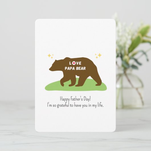 Papa Bear Dankeskarte (Stehend Vorderseite)