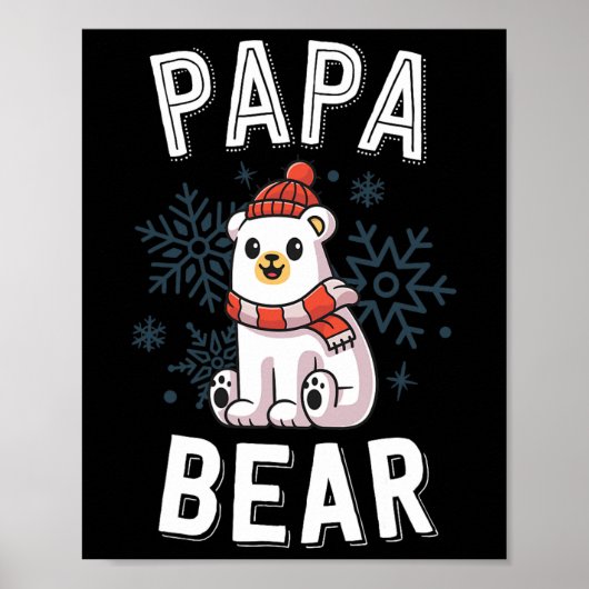Papa Bear Familie Weihnachten S Polar Bear Holiday Poster (Vorne)