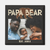 Papa Bear Father Year Established Photo Black Magnet (Vorne)
