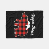 Papa Bear Flannel Red Plaid Pajama Family Matching Fleecedecke (Vorderseite (Horizontal))