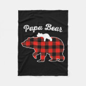 Papa Bear Flannel Red Plaid Pajama Family Matching Fleecedecke (Vorderseite)