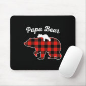 Papa Bear Flannel Red Plaid Pajama Family Matching Mousepad (Mit Mouse)