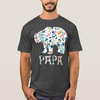 Papa Bear Floral Geschenke Matching Family Blume T-Shirt