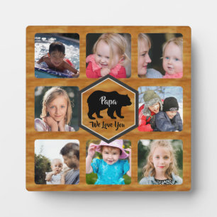 Papa Bear Foto Collage Imitate Holz Fotoplatte