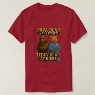 Papa Bear Funny Split Vater Bären T - Shirt