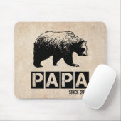 Papa Bear für Vater 2014, Grunge Black Mousepad (Mit Mouse)