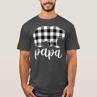 Papa Bear Gray Buffalo Kariert Pajama T-Shirt
