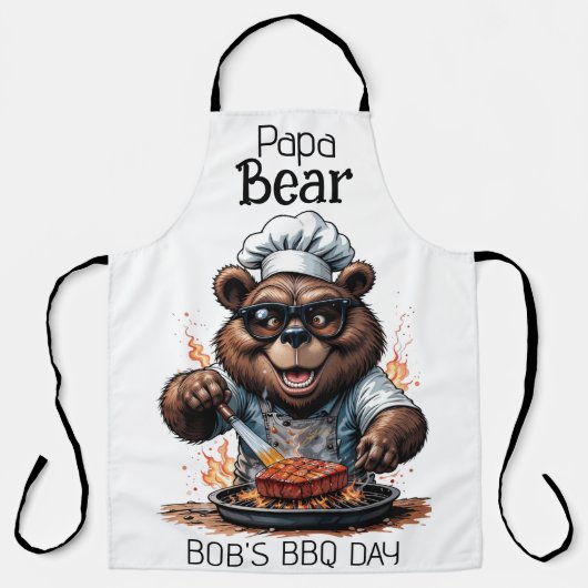 Papa Bear Koch Barbecue Day Schürze (Vorderseite)