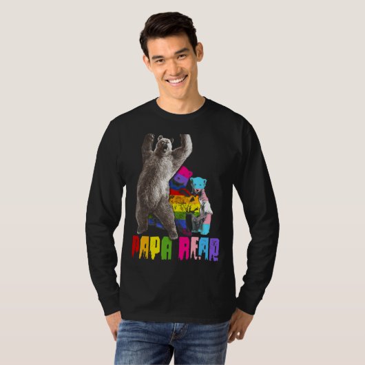 Papa Bear Lgbt Gay Trans Pride Support Lgbtq Parad T-Shirt (Vorne ganz)