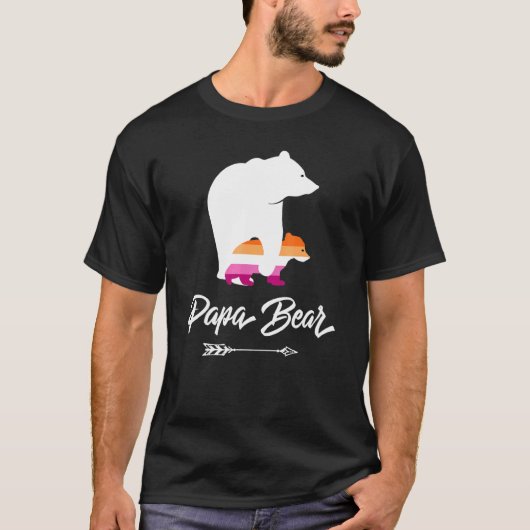 Papa Bear Lgbt Straight Ally Lesbian T-Shirt (Vorderseite)