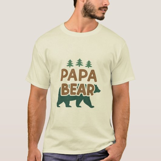 "Papa Bear" Liebe T - Shirt des Vaters (Vorderseite)