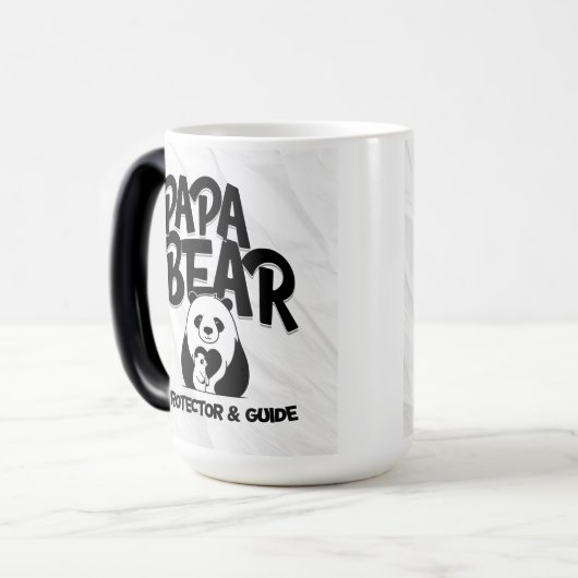 Papa Bear Mug – Protector & Guide Panda Design Verwandlungstasse (Vorderseite Links)