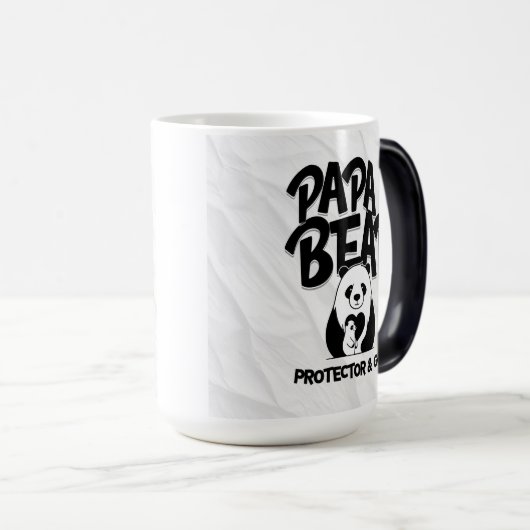 Papa Bear Mug – Protector & Guide Panda Design Verwandlungstasse (VorderseiteRechts)