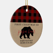Papa Bear Ornament erster Weihnachtspapa mit Foto (Rechts)
