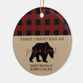 Papa Bear Ornament erster Weihnachtspapa mit Foto (Links)