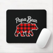 Papa Bear Pajama Red Buffalo Xmas Funny Family Chr Mousepad (Mit Mouse)