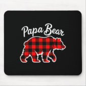 Papa Bear Pajama Red Buffalo Xmas Funny Family Chr Mousepad (Vorne)