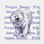 Papa Bear Polar Bear Square Magnet (Vorne)
