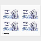 Papa Bear Polar Bear Stickers (Blatt)