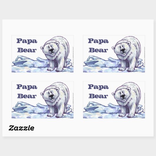 Papa Bear Polar Bear Stickers (Blatt)