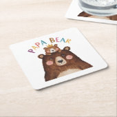 Papa Bear Rechteckiger Pappuntersetzer (angewinkelt)