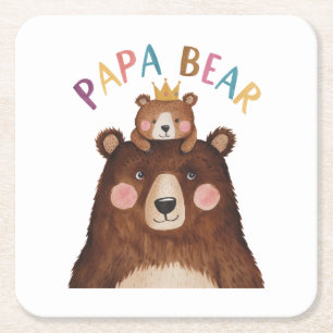 Papa Bear Rechteckiger Pappuntersetzer