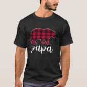 Papa Bear Red Buffalo Karierter Bär T-Shirt (Vorderseite)