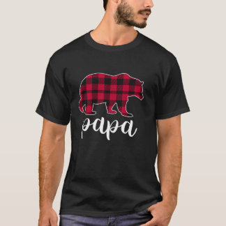 Papa Bear Red Buffalo Karierter Bär T-Shirt