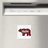 Papa Bear - Roter und schwarzer Büffel kariert Magnet (In Situ (Geschirrspüler))