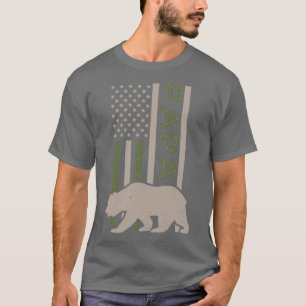 Papa Bear Shirt Patriotic US American Flag Geschen