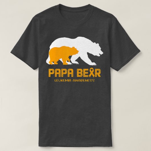 Papa Bear Support LEUKEMIA Awareness T-Shirt (Design vorne)