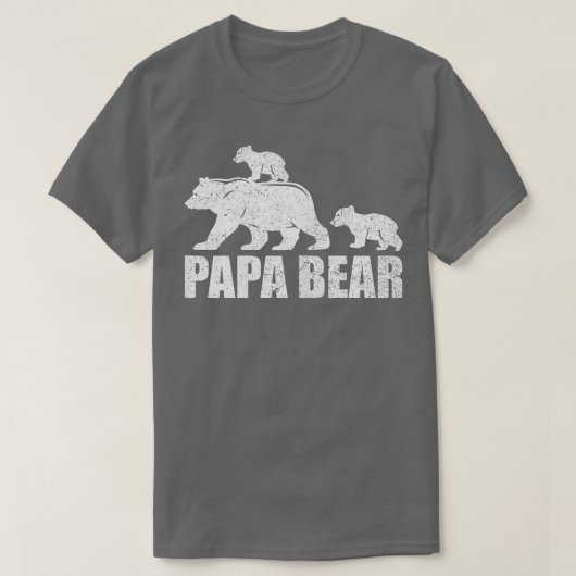 Papa Bear Two Cubs Daddy Bear Twin Papa 2 Kinder T-Shirt (Design vorne)