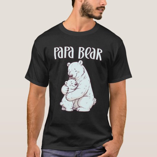 Papa Bear Vathers Day Polar Bear Hug T-Shirt (Vorderseite)