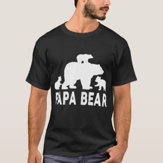 Papa Bear Vathers Tag 3 Cubs Kind Mädchen T-Shirt