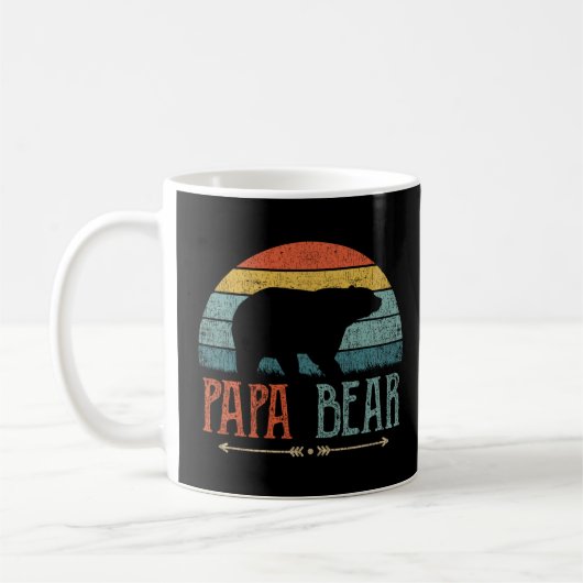 Papa Bear Vintag Daddy Vatertag Retro Vater Kaffeetasse (Links)