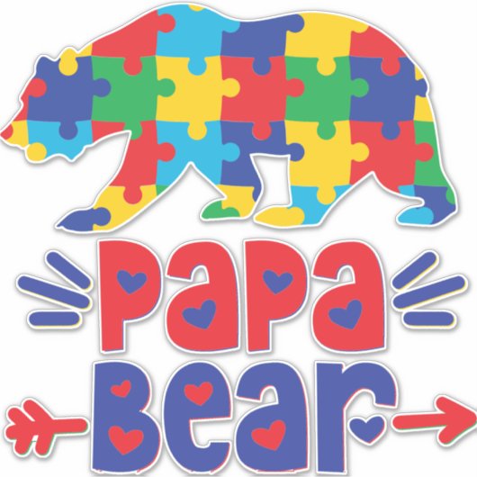 Papa Bear Vinyl Sticker (Vorderseite)