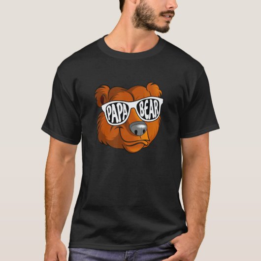 Papa Bear wearing Sunglasses T-Shirt (Vorderseite)