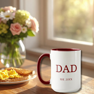 Papa Begr. Datum mit Kinder Namen Bordeaux Kaffeet Tasse