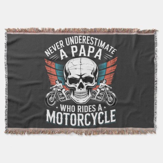 Papa Biker, der ein Motorrad fährt Decke (Vorderseite)