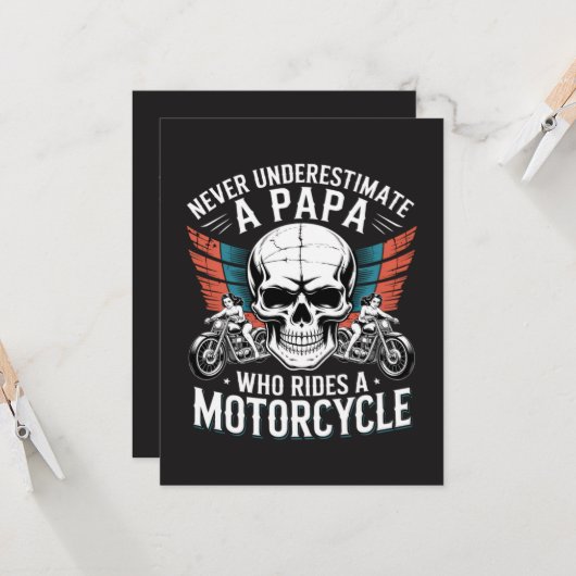 Papa Biker, der ein Motorrad fährt Einladung (Vorderseite/Rückseite Beispiel)