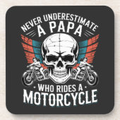 Papa Biker, der ein Motorrad fährt Getränkeuntersetzer (Vorderseite)