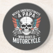 Papa Biker, der ein Motorrad fährt Getränkeuntersetzer (Vorne)