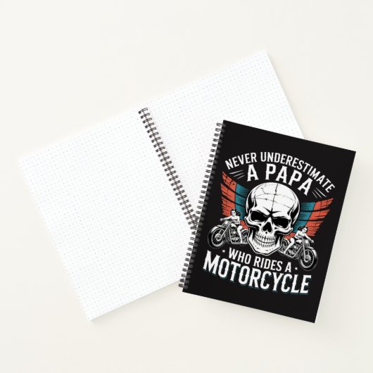 Papa Biker, der ein Motorrad fährt Notizblock (Innenseite)