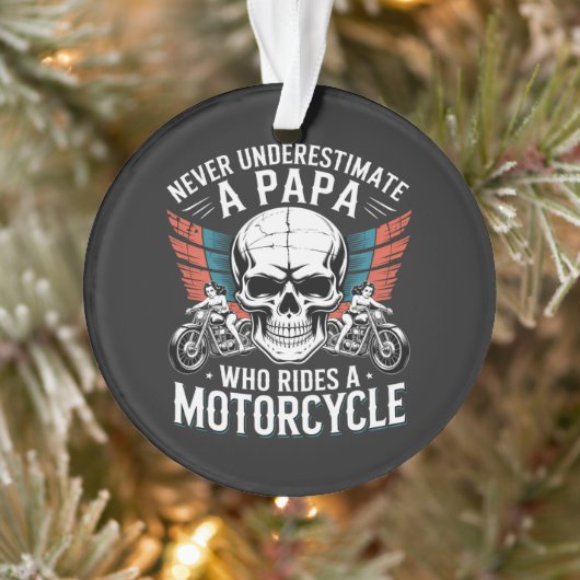 Papa Biker, der ein Motorrad fährt Ornament (Baum)