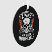 Papa Biker, der ein Motorrad fährt Ornament (Vorderseite)