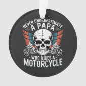 Papa Biker, der ein Motorrad fährt Ornament (Vorderseite)